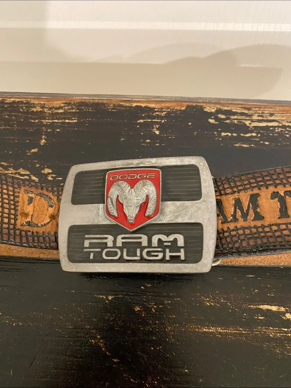 42” DODGE RAM Brown BELT & Buckle ( 1997)